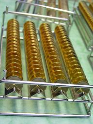 Die Ronden der Goldeuro gewaschen